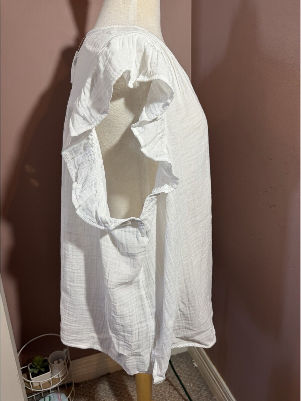 Old Navy Textured Top Ruffled Sleeves Womens 3X Cottage Core New - Picture 4 of 10